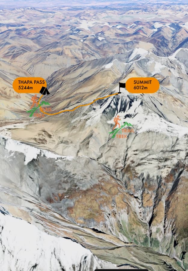 Dhampus Peak Climb Route Map