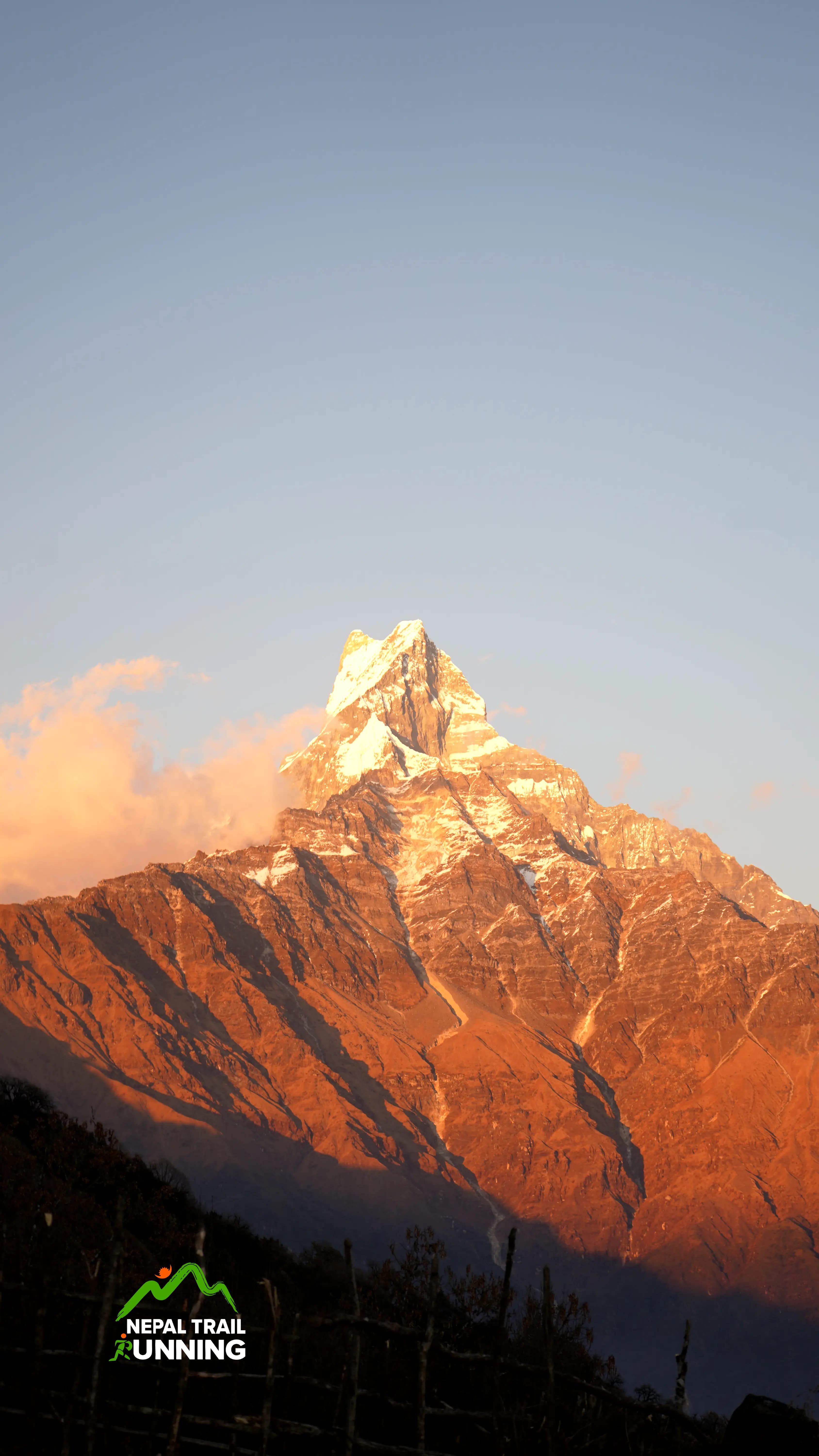 Machapuchare (fishtail) peak during sunset hour 