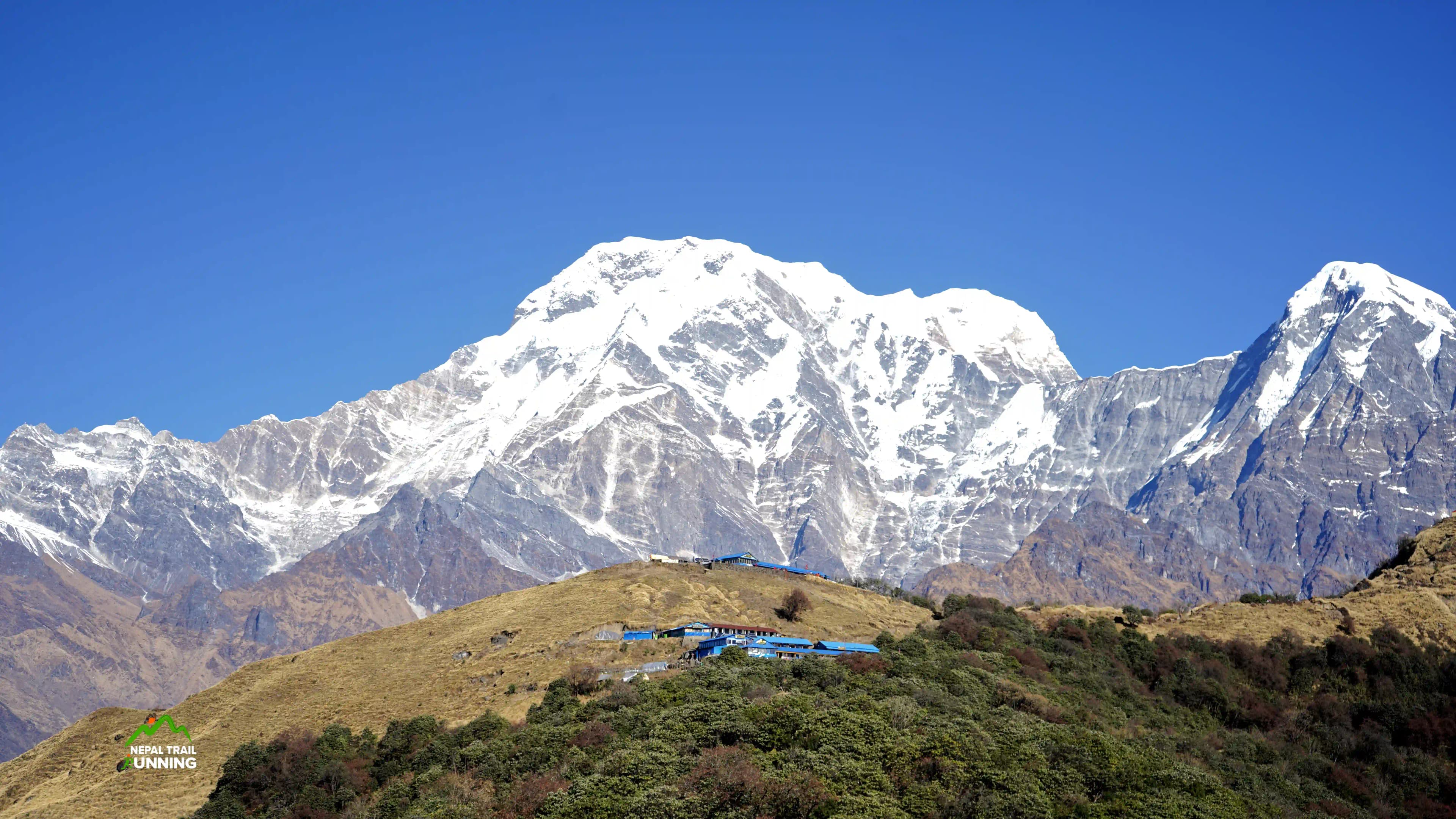 Annapurna South and Hiuchuli peak at Mardi