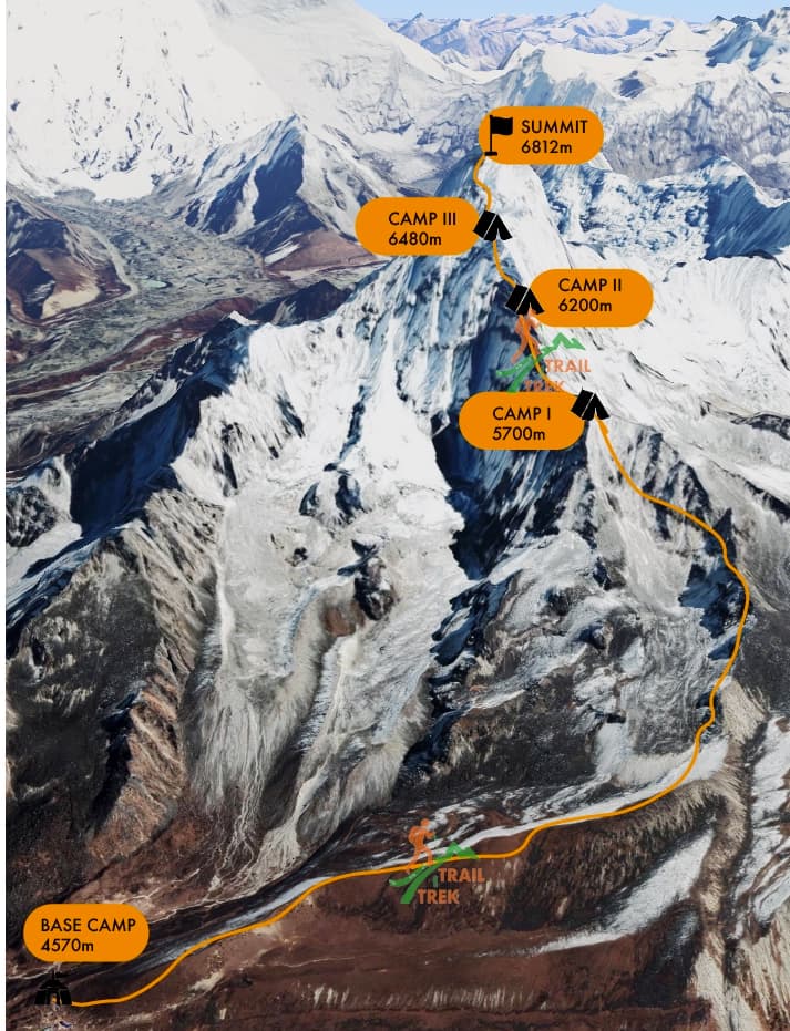 Ama Dablam Expedition Route Map